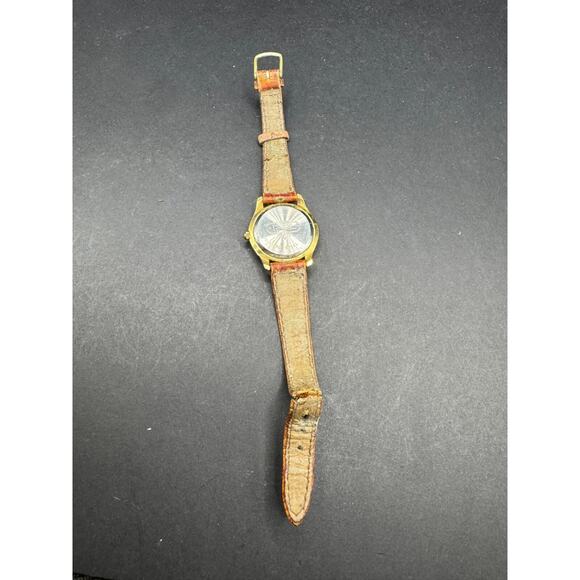 Vintage Fossil Collection Quartz Retro-Age Watch Gold Tone Brown Leather Strap main image 14